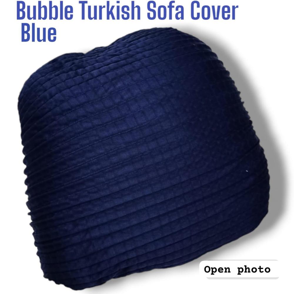 Premium Turkish Bubble Sofa Cover – Luxury Stretchable Fit | Export Quality Blue Colour