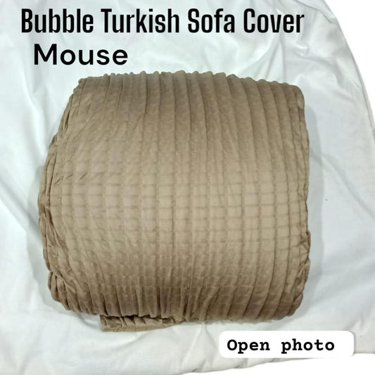 Premium Turkish Bubble Sofa Cover – Luxury Stretchable Fit | Export Quality Mouse Colour
