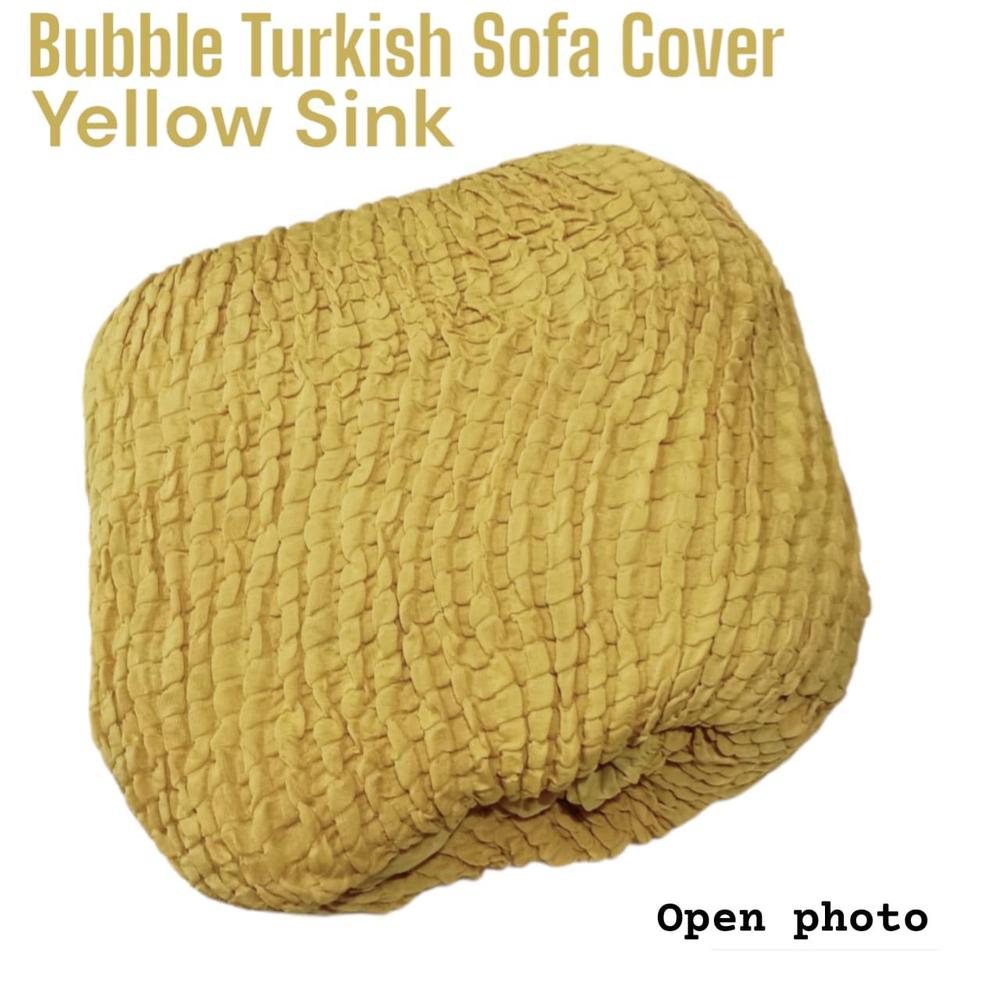 Premium Turkish Bubble Sofa Cover – Luxury Stretchable Fit | Export Quality Gold Colour