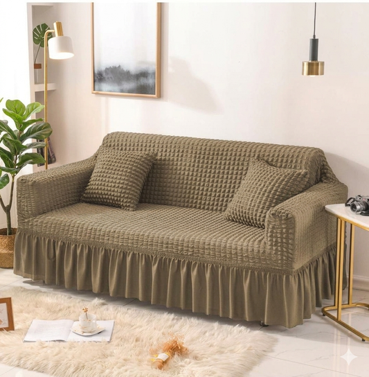 Premium Turkish Bubble Sofa Cover – Luxury Stretchable Fit | Export Quality Mouse Colour