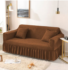 Premium Turkish Bubble Sofa Cover – Luxury Stretchable Fit | Export Quality Copper Brown Colour