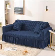 Premium Turkish Bubble Sofa Cover – Luxury Stretchable Fit | Export Quality Blue Colour