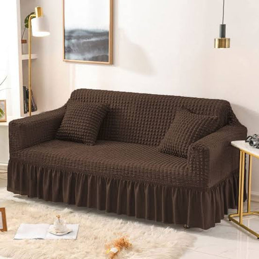 Premium Turkish Bubble Sofa Cover – Luxury Stretchable Fit | Export Quality Chocolate Colour