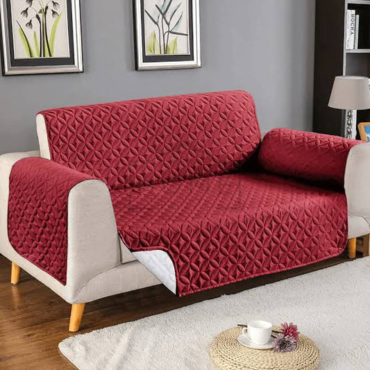 Premium Ultrasonic Quilted Sofa Cover – Ultra Soft & Durable Protector - Maroon Colour