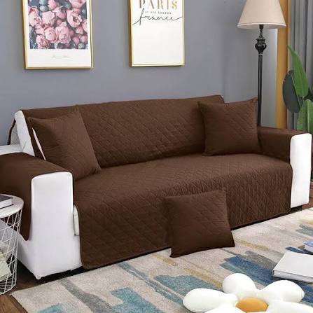 Premium Ultrasonic Quilted Sofa Cover – Ultra Soft & Durable Protector - Dark Brown Colour