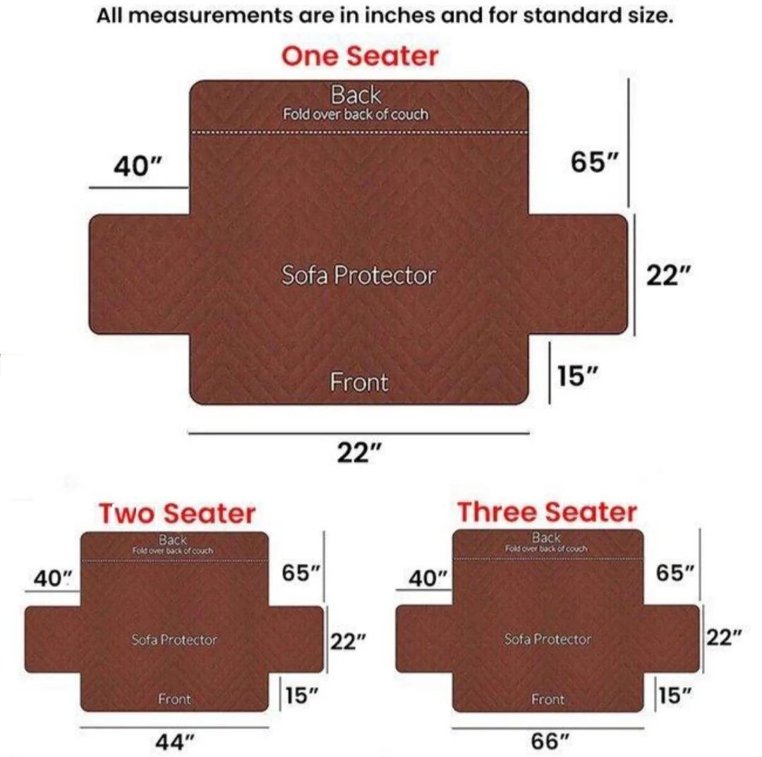 Premium Ultrasonic Quilted Sofa Cover – Ultra Soft & Durable Protector - Dark Brown Colour