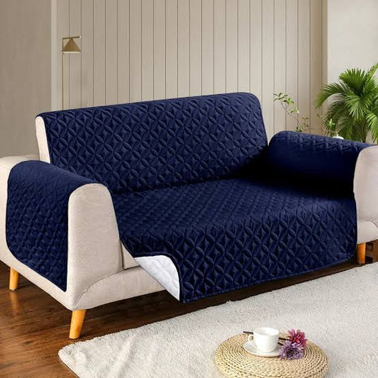 Premium Ultrasonic Quilted Sofa Cover – Ultra Soft & Durable Protector - Blue Colour
